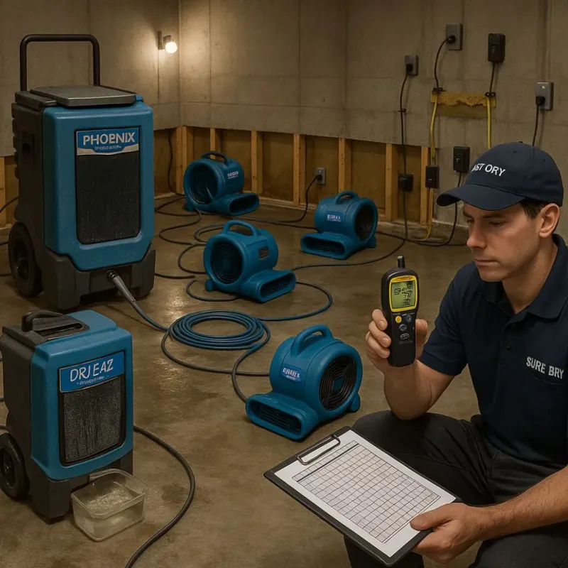 Structural Drying and Dehumidification process in Highland Park, MI